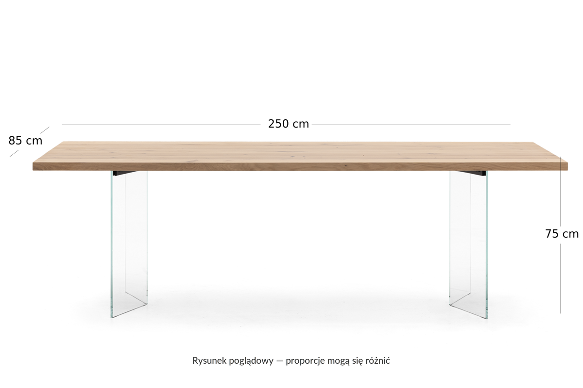 STATE 250 × 85 × 75 cm — rysunek poglądowy